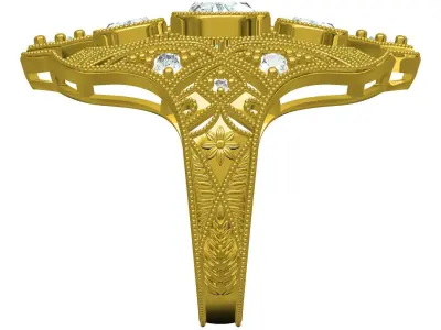 Antique Art Deco Engagement Ring 3D print model buy