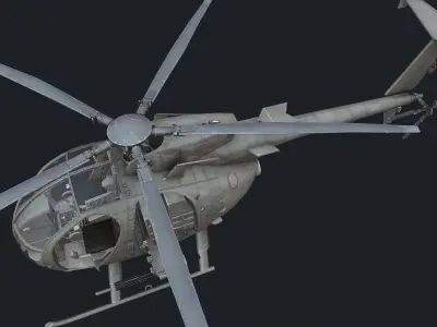 Helicopter AH-6 Low-poly 3D model