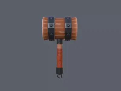 Stylized Hammer Low-poly 3D model purchase