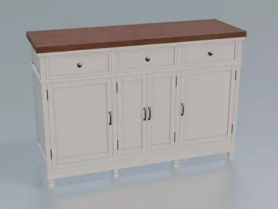 Furniture Sideboards Vintage Low-poly 3D model