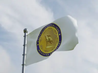 Animated Uzbekistan Flags 3D model