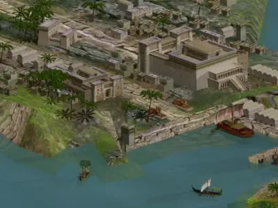 Egyptian buildings and monuments Low-poly 3D model