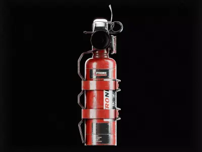 Free Small Fire Extinguisher 3D Model Prop - Game Ready  Low-poly 3D model