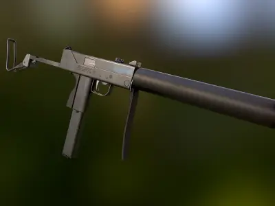 Game-ready MAC-11 gun for gta san andreas Low-poly 3D model