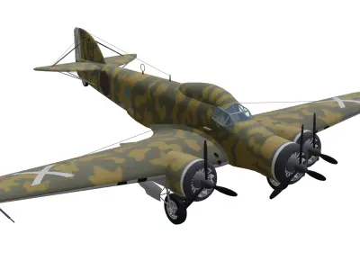 Savoia-Marchetti SM79 Sparviero Low-poly 3D model