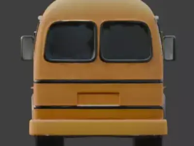 Yellow Cartoon School Bus 3D Model Low-poly 3D model purchase