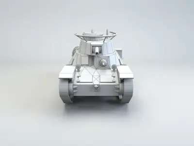 Low Poly Type 4 Ke Nu Light Tank Low-poly 3D model