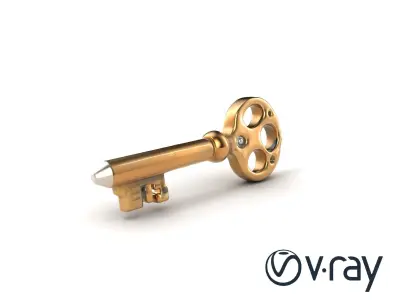 Detailed Ornate Vintage Key model pack Low-poly 3D model