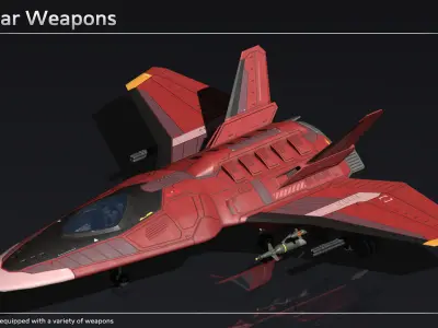 Scifi Fighter GF350 Low-poly 3D model