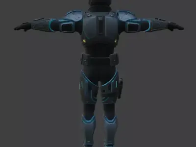 Futuristic Sci-Fi Soldier 3D Model 3D model get