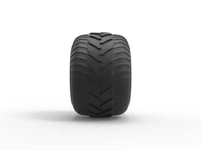 Monster Jam tire 30 Scale 1 to 25 3D print model