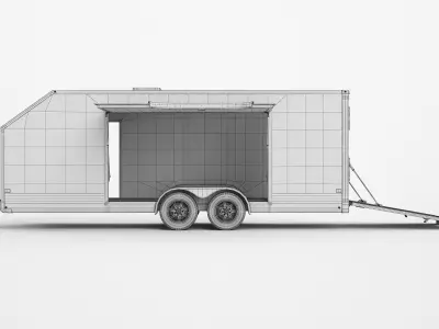 Enclosed Car Hauler Trailer 16 3D model