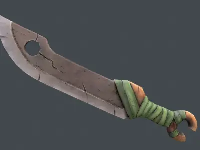 Stylized Lowpoly Fantasy Sword 4 Low-poly 3D model