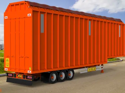 3D SDC Box Van Trailer  3D model