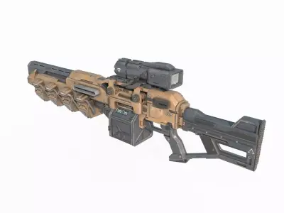 Future sci-fi weapon laser gun 3D model