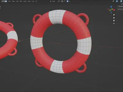 Low Poly Basic Lifebuoy - Game Ready Model Low-poly 3D model
