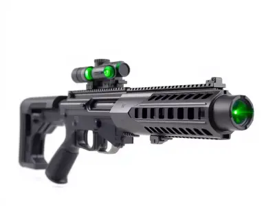 Tactical Black Rifle model pack Low-poly 3D model