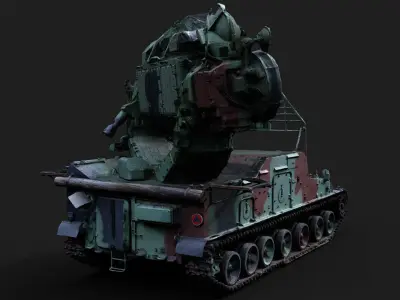 military radar vehicle tank PBR photogrammetry Low-poly 3D model