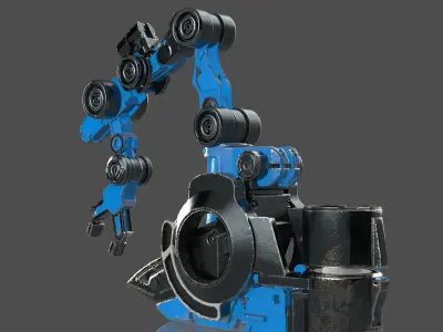 Industrial Robot Arms Pack Of 4  -Textured 3D model