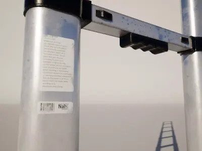 Industrial Extension Ladder Low-poly 3D model