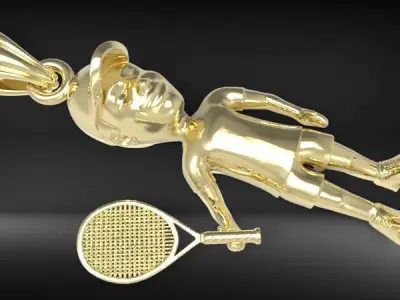 male Tennis Player Pendant 3D print model