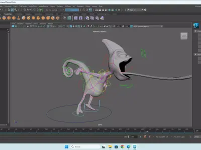 Chamaleon character rigg Low-poly 3D model