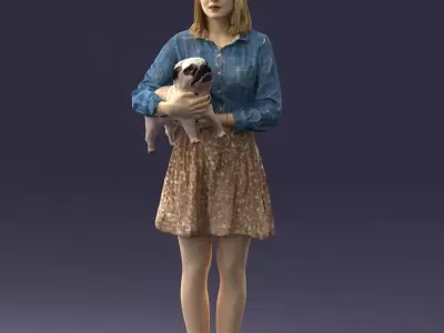 000005 Woman with dog 0921 3D model