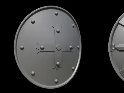 25 Shield Base and High  Low-poly 3D model