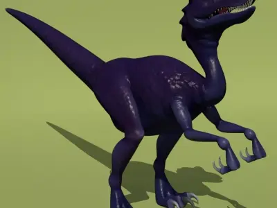 Purple Dinosaur Low-poly 3D model