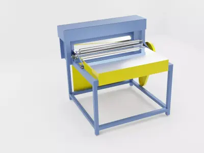 industrial Rubber Cutter Machine Low-poly 3D model