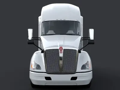 Kenworth T680 with detailed interior Low-poly 3D model