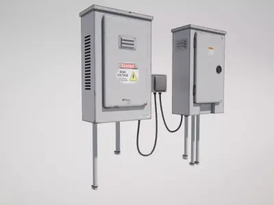  Electrical Utility Wallboxes Low-poly 3D model