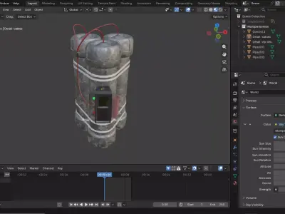 Low poly Home-made bomb Low-poly 3D model