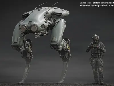 Sci-Fi Stalker Mech 3D model
