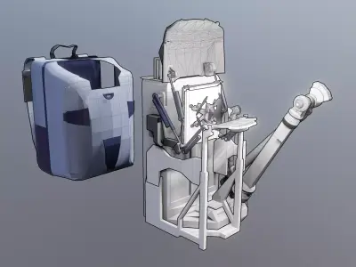 Robotic Backpack and Drone Launch Station 3D model