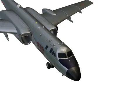 Xian-H6 bomber Low-poly 3D model
