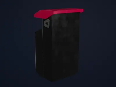 Modern trash can Low-poly 3D model purchase