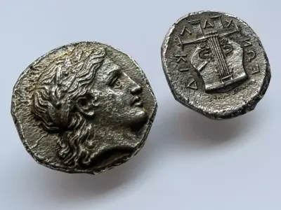 Ancient Greek Coin Game Ready Low-poly 3D model