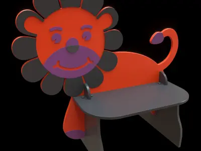 collection of childrens benches 3D model