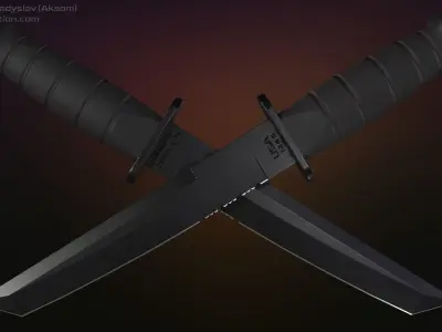 Tanto knife and textures Free low-poly 3D model