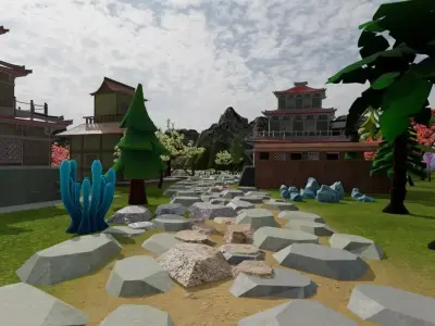Japanese Village Landscape 3D model