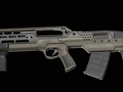 D12 Shotgun Low-poly 3D model