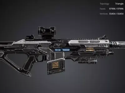 Futuristic Gun 3D model 3