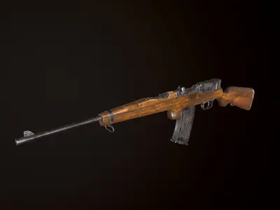 Mauser 1916 WW2 German Rifle PBR Low-poly 3D model