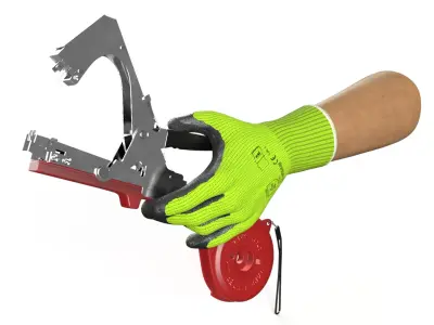  Plant Tapener Tool in Hand with Safety Glove 