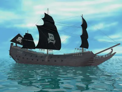Pirate ship 3D model 4