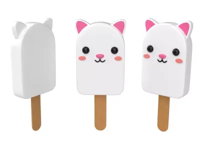 Cartoon Rabbit Ice Cream Cute Low-poly 3D model