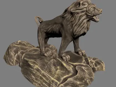 lion statue 3D print model