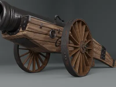 Medieval Cannon 3D model get
