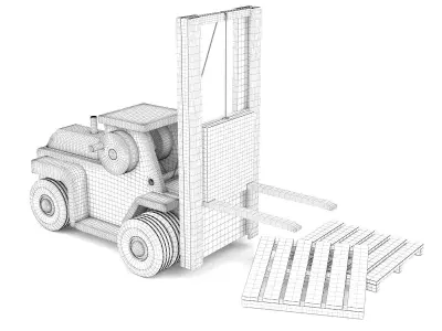 Wooden toy loader 02 3D model